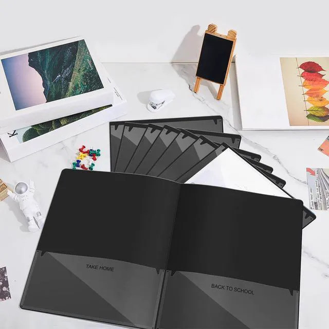 Alt view image 4 of 7 - 72 Pcs Plastic Take Home Folders with 2 Pockets Parent Teacher Classroom Communication Homework Folder for Students Parent Teacher Connect (Black)