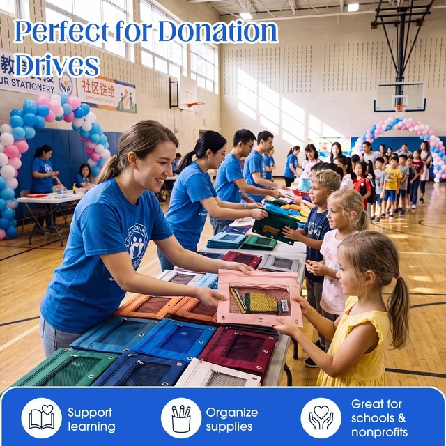 Alt view image 4 of 7 - 100 Pcs Classroom Binder Pencil Pouches, Vibrant Color, 2 Zipper 3 Ring Binder Zipper Pencil Pouches, Mesh Layer Pencil Bags Bulk, Pencils Pouches for Students, Back to School Pen Bags