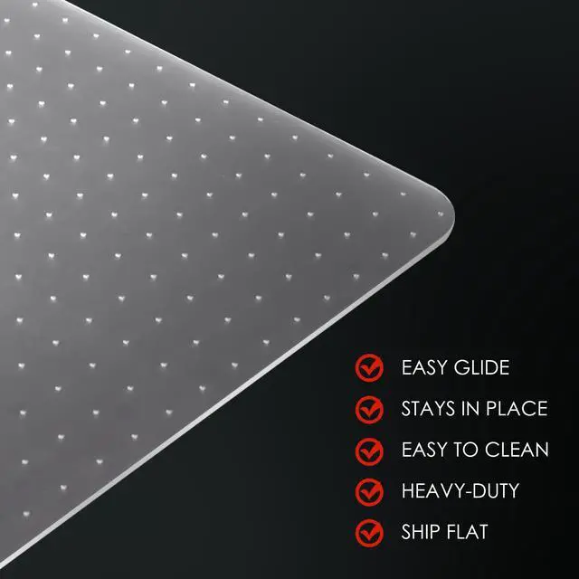 Alt view image 5 of 7 - Office Chair Mat for Carpet, Clear Heavy Duty Computer Chair Mat 36''x48'', Under Desk Protector Carpeted Floors Mat, Easy Chair Movement,Ship Flat