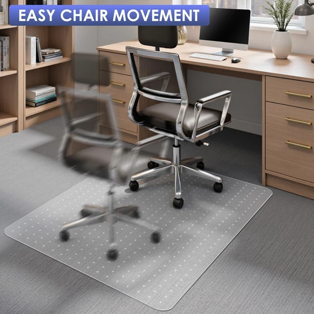 Alt view image 6 of 7 - Office Chair Mat for Carpet, Clear Heavy Duty Computer Chair Mat 36''x48'', Under Desk Protector Carpeted Floors Mat, Easy Chair Movement,Ship Flat
