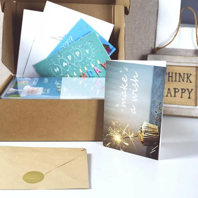 Alt view image 6 of 6 - 160 Happy Birthday Cards with Envelopes, Birthday Cards Bulk with Short Generic Message Inside, 20 Unique Designs, 4x6 inches, Birthday Cards Assortment for Business and Personal