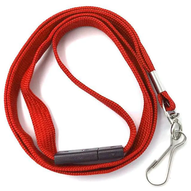 Alt view image 5 of 6 - Lanyards Safety Red Lanyards Neck Flat Premium Breakaway Badge Lanyard with J-Hook for ID Nametag Badge Holder (Red, 50 PCS) (Pack of 2)
