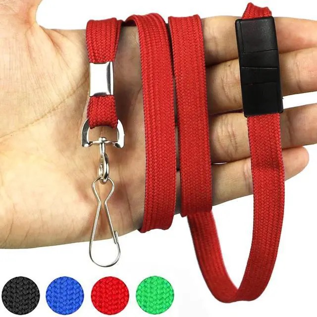 Alt view image 6 of 6 - Lanyards Safety Red Lanyards Neck Flat Premium Breakaway Badge Lanyard with J-Hook for ID Nametag Badge Holder (Red, 50 PCS) (Pack of 2)