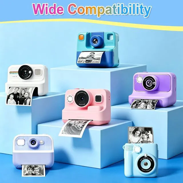 Alt view image 3 of 7 - 30 Rolls Kids Camera Paper Roll Refill Compatible with Most Instant Print Cameras for Kids BPA Free 2.24"x0.98"