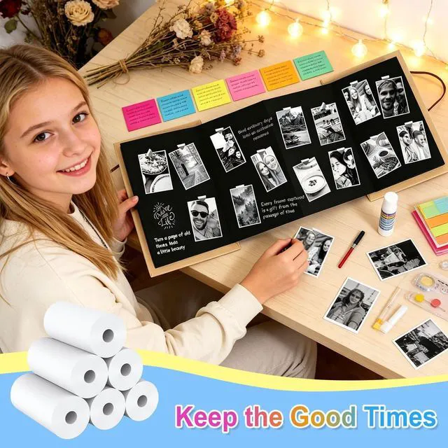 Alt view image 7 of 7 - 30 Rolls Kids Camera Paper Roll Refill Compatible with Most Instant Print Cameras for Kids BPA Free 2.24"x0.98"