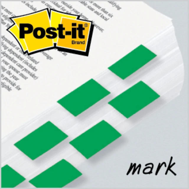 Alt view image 7 of 7 - Flags, 50/Dispenser, 2 Dispensers/Pack, 1 in Wide, Green (680-GN2) (Pack of 2)