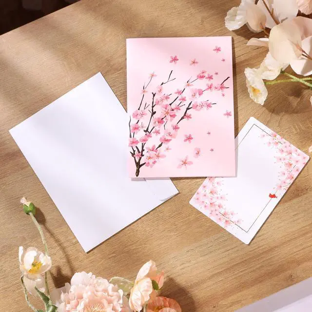 Alt view image 4 of 7 - Cherry Blossom Pop Up Card, 3D Popup Flower Birthday Card 6x 8", Ideal Gift for Birthday, Mothers Day, Thank You, Anniversary, Valentines, All Occasion for Women, Wife, Mom, Sister, Grandma, Her