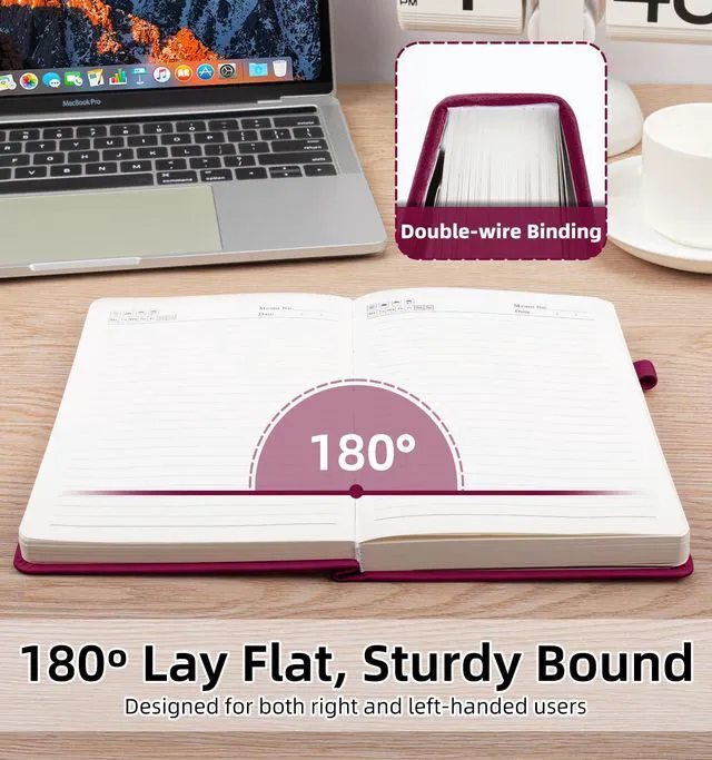 Alt view image 6 of 6 - Lined Journal Notebook 365 Pages, A5 Leather Journals for Writing Women Men Hardcover Notebook with 100GSM Thick Paper, Daily Journal Notebook for Travel, Work, School, Note Taking, College Ruled