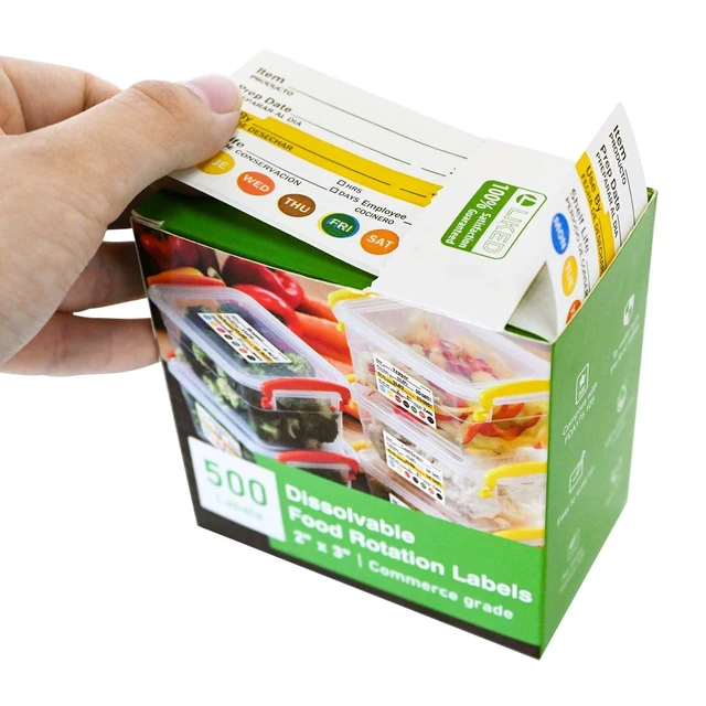 Alt view image 3 of 7 - L Liked 500 Dissolvable Food Labels 2"x3" for Food Rotation Suitable for kitchens, restaurants, food trucks, delis, grocery and fast food