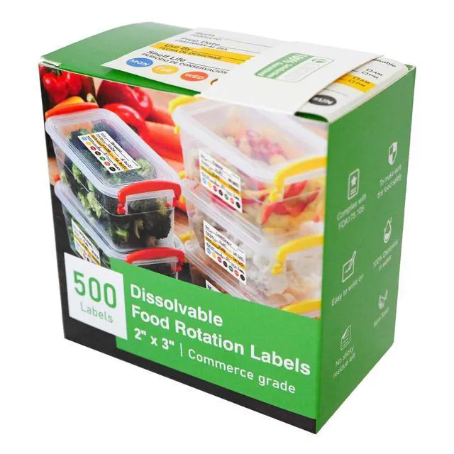 Alt view image 2 of 7 - L Liked 500 Dissolvable Food Labels 2"x3" for Food Rotation Suitable for kitchens, restaurants, food trucks, delis, grocery and fast food