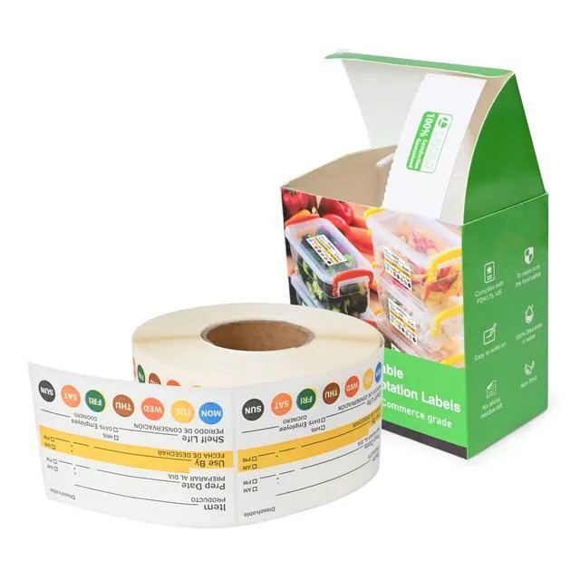 Alt view image 7 of 7 - L Liked 500 Dissolvable Food Labels 2"x3" for Food Rotation Suitable for kitchens, restaurants, food trucks, delis, grocery and fast food