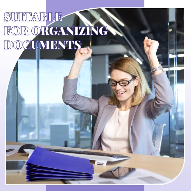 Alt view image 6 of 6 - 24 Pcs Classification Folder Letter Size, 3 Divider File,Purple Back to School Folder Supplies, Pressboard File with Fastener, Expanding Organizer Bulk for Teacher, Office, Employee, Staff