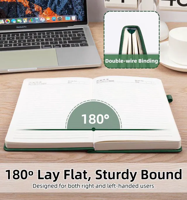 Alt view image 5 of 7 - Lined Journal Notebook 365 Pages, A5 Leather Journals for Writing Women Men Hardcover Notebook with 100GSM Thick Paper, Daily Journal Notebook for Travel, Work, School, Note Taking, College Ruled