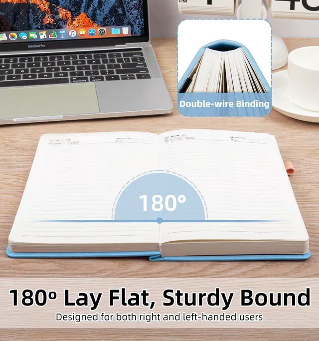 Alt view image 5 of 7 - Lined Journal Notebook 365 Pages, A5 Leather Journals for Writing Women Men Hardcover Notebook with 100GSM Thick Paper, Daily Journal Notebook for Travel, Work, School, Note Taking, College Ruled
