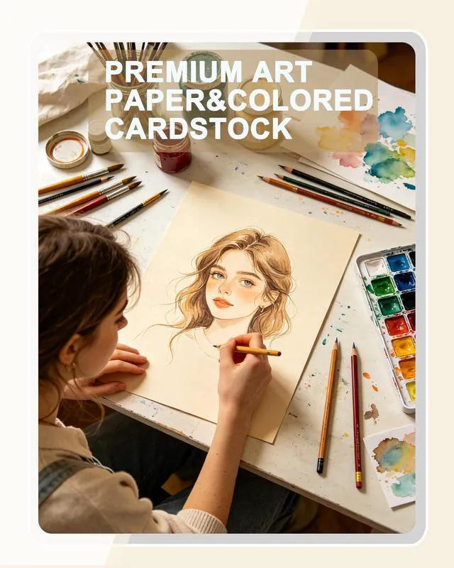 Alt view image 7 of 7 - Veritas Colored Copy Paper, Cream Multi-Purpose paper,Colored Printer Paper 8.5 x 11, 20 lb / 75 GSM, Cream,200 Sheet, Made in USA