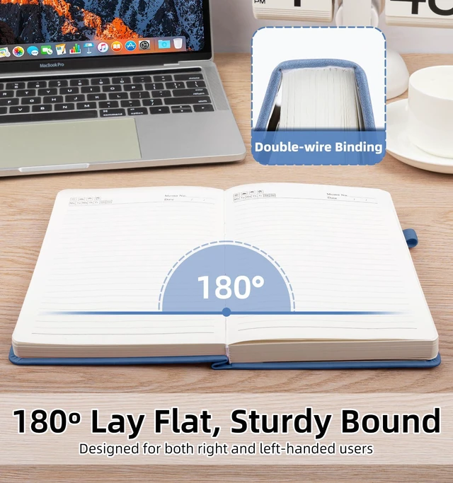 Alt view image 6 of 7 - Lined Journal Notebook 365 Pages, A5 Leather Journals for Writing Women Men Hardcover Notebook with 100GSM Thick Paper, Daily Journal Notebook for Travel, Work, School, Note Taking, College Ruled