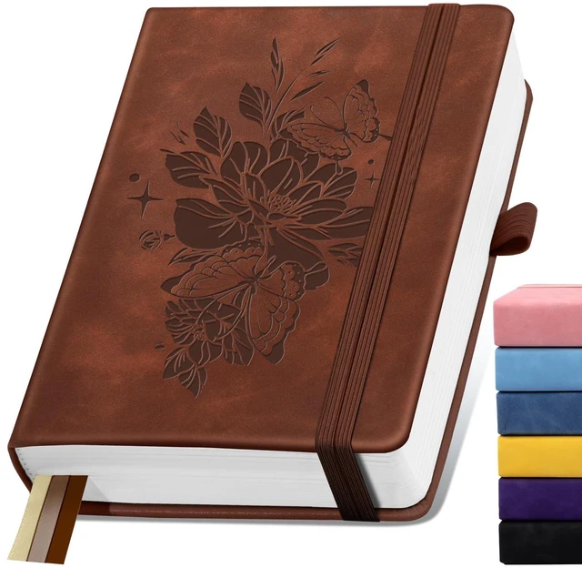 Main image of Lined Journal Notebook 365 Pages, A5 Leather Journals for Writing Women Men Hardcover Notebook with 100GSM Thick Paper, Daily Journal Notebook for Travel, Work, School, Note Taking, College Ruled
