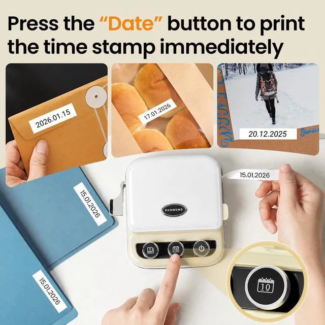 Alt view image 6 of 7 - P15 Ribbon Printer Label Maker Machine Custom Text & Icon Ribbons For Gift Wrapping, Cloth Tags, DIY Crafts, Wedding Bouquets, Lightweight Wireless Vintage Design