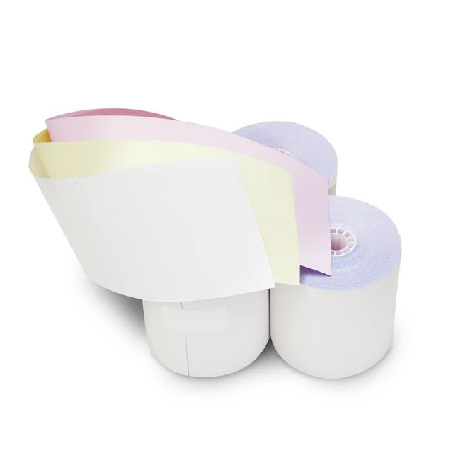 Alt view image 2 of 4 - 3-ply 3" inch 65' Feet (50 Rolls) White/Canary/Pink Carbonless Kitchen 50 Rolls TMU 220 (3-ply 3" inch 65' Feet)