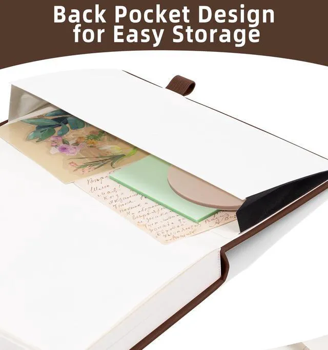 Alt view image 6 of 7 - Lined Journal Notebook 365 Pages, A5 Leather Journals for Writing Women Men Hardcover Notebook with 100GSM Thick Paper, Daily Journal Notebook for Travel, Work, School, Note Taking, College Ruled