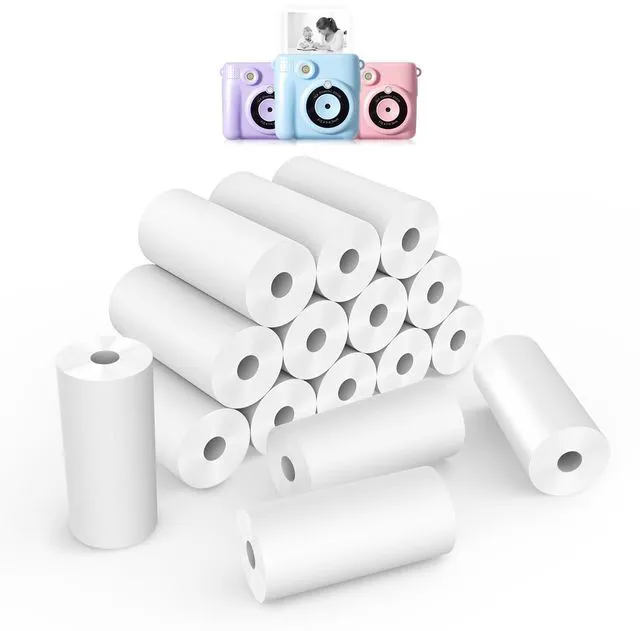 Main image of 16 Rolls Instant Print Camera for Kids Refill Print Paper - Thermal Print Paper Rolls Photo Print HD Printing for Most Kids Instant Camera(White)
