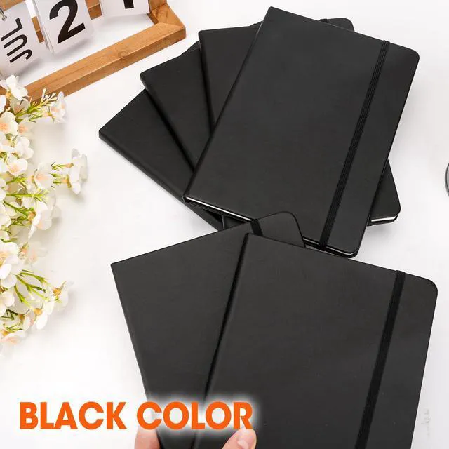 Alt view image 3 of 7 - 8 Pack Lined Journal Notebook for Work, A5 Hardcover (5.5" x 8.3"), Black 136 Pages Medium College Ruled Notebook Bulk, for Writing, Note Taking, Business Work School Home