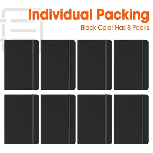 Alt view image 7 of 7 - 8 Pack Lined Journal Notebook for Work, A5 Hardcover (5.5" x 8.3"), Black 136 Pages Medium College Ruled Notebook Bulk, for Writing, Note Taking, Business Work School Home