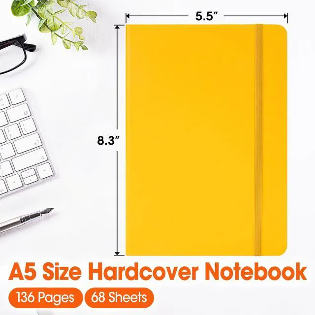 Alt view image 2 of 7 - 8 Pack Lined Journal Notebook for Work, A5 Hardcover (5.5" x 8.3"), 8 Colors 136 Pages Medium College Ruled Notebook Bulk, for Writing, Note Taking, Business Work School Home