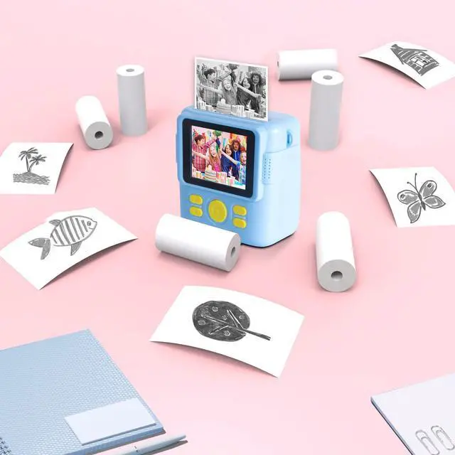 Alt view image 6 of 7 - 20 Rolls Instant Print Camera for Kids Refill Print Paper - Thermal Print Paper Rolls Photo Print HD Printing for Most Kids Instant Camera(White)