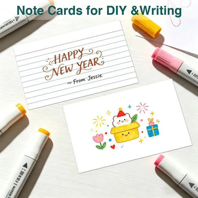 Alt view image 3 of 6 - Index Cards 5x8, 200 Sheets, Ruled White Flash Cards for Effective Studying and Note-Taking, Premium Note Cards, Essential School Supplies for College & Office, Home Organization & Study Supplies