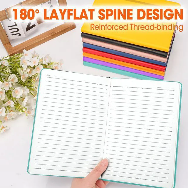 Alt view image 5 of 7 - 8 Pack Lined Journal Notebook for Work, A5 Hardcover (5.5" x 8.3"), 8 Colors 136 Pages Medium College Ruled Notebook Bulk, for Writing, Note Taking, Business Work School Home