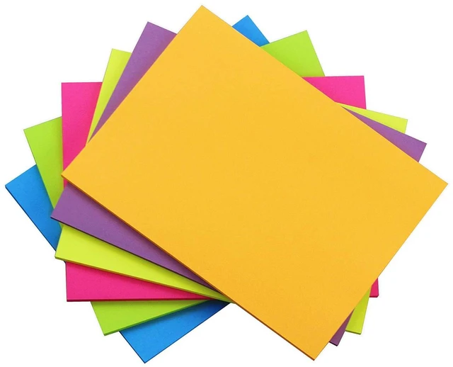 Alt view image 2 of 2 - Sticky Notes 8x6 Inch, Sticky Pads 6 Bright Colors, 270 Sheets Colorful Self-Sticky Note Pads, 6 Assorted Colors Large Sticky Notes for Office, School, Family