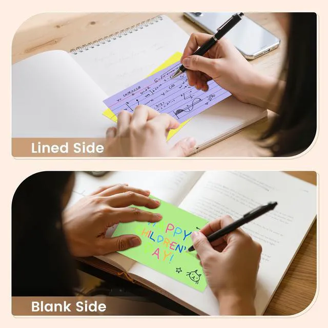 Alt view image 3 of 6 - Index Cards 4x6, 400 Sheets, Ruled Color Flash Cards Premium Note Cards 4x6 4x6 Cards for Effective Studying and Note Taking, Essential for School, College & Office, Home Organization & Study Supplies