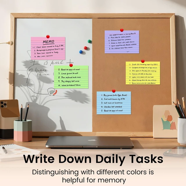 Alt view image 5 of 6 - Index Cards 4x6, 400 Sheets, Ruled Color Flash Cards Premium Note Cards 4x6 4x6 Cards for Effective Studying and Note Taking, Essential for School, College & Office, Home Organization & Study Supplies