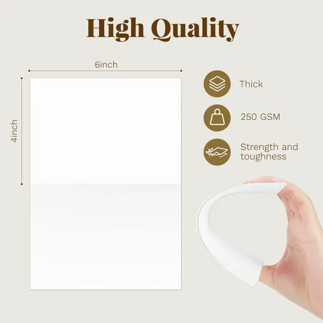 Alt view image 2 of 7 - 100 Pack Blank White Cards with Envelopes 4x6 4 x 6 Folded Cardstock and A6 Envelopes Self Seal 100 Pack for Invitations, Wedding, Thank You Cards & All Occasion