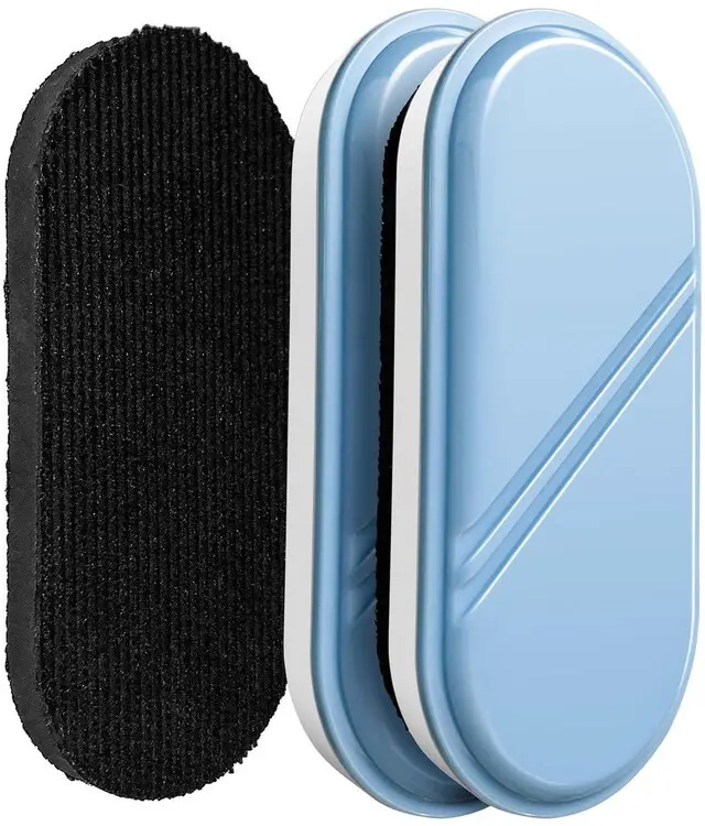 Main image of Dry Erase Board Eraser, Magnetic Detachable Whiteboard Eraser 2-Pack, White Board Erasers for Classroom, Glass Board Cleaner, Dry Erase Marker Eraser for Office School Home (Blue)