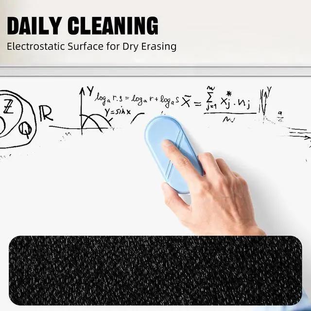 Alt view image 3 of 7 - Dry Erase Board Eraser, Magnetic Detachable Whiteboard Eraser 2-Pack, White Board Erasers for Classroom, Glass Board Cleaner, Dry Erase Marker Eraser for Office School Home (Blue)