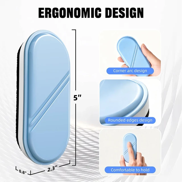 Alt view image 6 of 7 - Dry Erase Board Eraser, Magnetic Detachable Whiteboard Eraser 2-Pack, White Board Erasers for Classroom, Glass Board Cleaner, Dry Erase Marker Eraser for Office School Home (Blue)