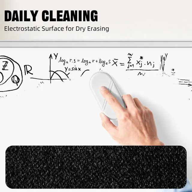 Alt view image 3 of 7 - Dry Erase Board Eraser, Magnetic Detachable Whiteboard Eraser 2-Pack, White Board Erasers for Classroom, Glass Board Cleaner, Dry Erase Marker Eraser for Office School Home (White)