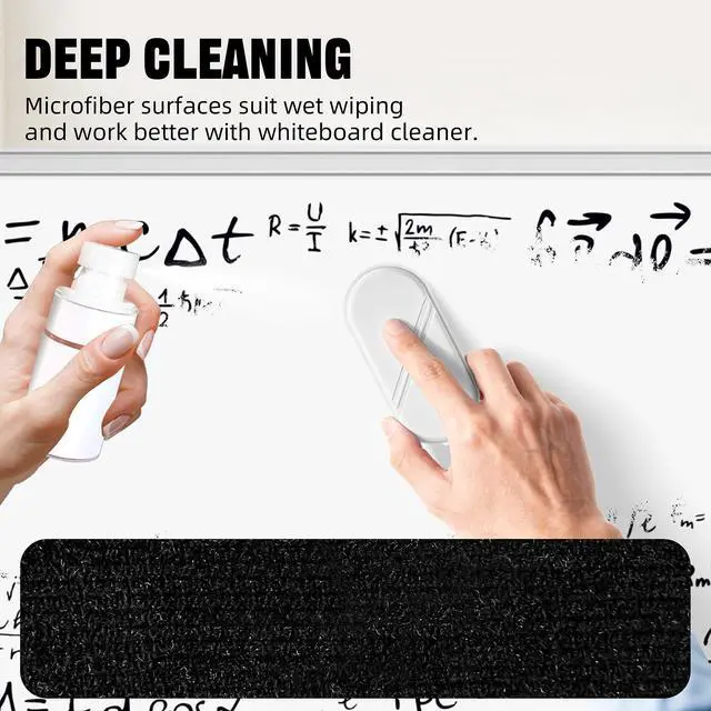 Alt view image 4 of 7 - Dry Erase Board Eraser, Magnetic Detachable Whiteboard Eraser 2-Pack, White Board Erasers for Classroom, Glass Board Cleaner, Dry Erase Marker Eraser for Office School Home (White)