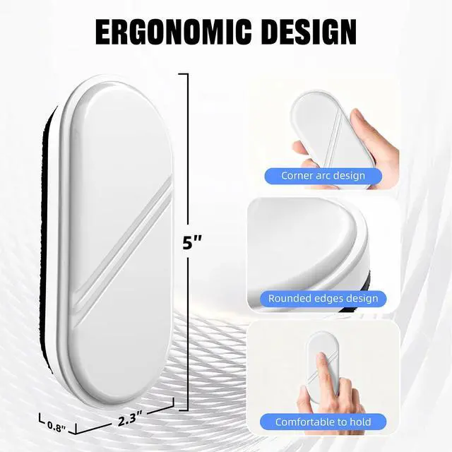 Alt view image 6 of 7 - Dry Erase Board Eraser, Magnetic Detachable Whiteboard Eraser 2-Pack, White Board Erasers for Classroom, Glass Board Cleaner, Dry Erase Marker Eraser for Office School Home (White)