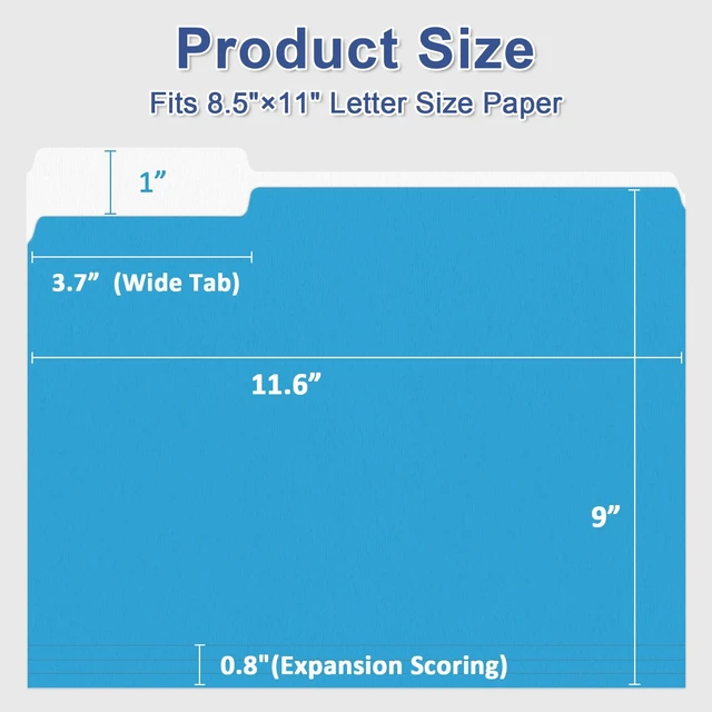 Alt view image 2 of 7 - Colored File Folders, 220 Pack 1/3 Cut Tab File Folder, 6 Colors Colored Manila Folder With Tabs for Filing and Organization, Letter Size, 1/3 Cut Tab, Sturdy with Tabs for Office Classroom