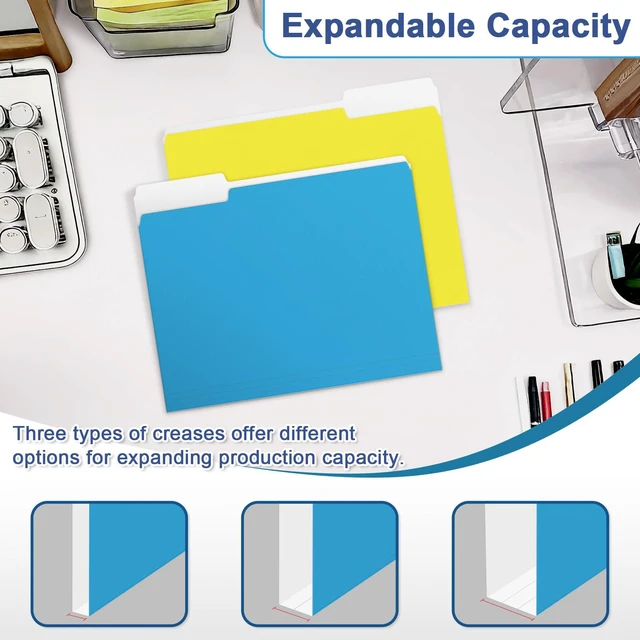 Alt view image 4 of 7 - Colored File Folders, 220 Pack 1/3 Cut Tab File Folder, 6 Colors Colored Manila Folder With Tabs for Filing and Organization, Letter Size, 1/3 Cut Tab, Sturdy with Tabs for Office Classroom