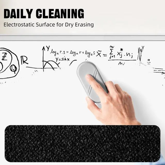 Alt view image 3 of 7 - Dry Erase Board Eraser, Magnetic Detachable Whiteboard Eraser 2-Pack, White Board Erasers for Classroom, Glass Board Cleaner, Dry Erase Marker Eraser for Office School Home (Gray)