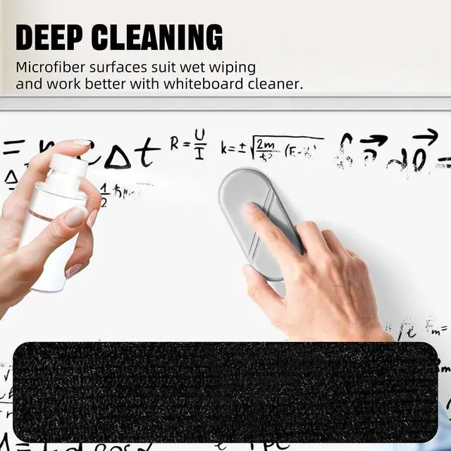 Alt view image 4 of 7 - Dry Erase Board Eraser, Magnetic Detachable Whiteboard Eraser 2-Pack, White Board Erasers for Classroom, Glass Board Cleaner, Dry Erase Marker Eraser for Office School Home (Gray)