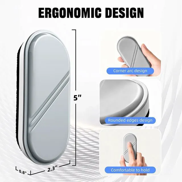 Alt view image 6 of 7 - Dry Erase Board Eraser, Magnetic Detachable Whiteboard Eraser 2-Pack, White Board Erasers for Classroom, Glass Board Cleaner, Dry Erase Marker Eraser for Office School Home (Gray)