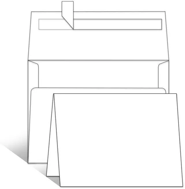 Main image of 100 Pack Blank White Cards with Envelopes 4x6 4 x 6 Folded Cardstock and A6 Envelopes Self Seal 100 Pack for Invitations, Wedding, Thank You Cards & All Occasion