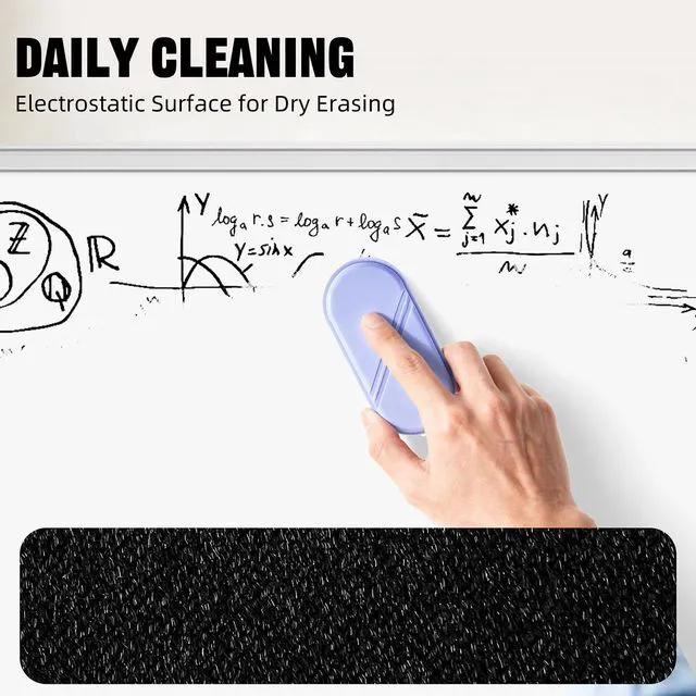 Alt view image 3 of 7 - Dry Erase Board Eraser, Magnetic Detachable Whiteboard Eraser 2-Pack, White Board Erasers for Classroom, Glass Board Cleaner, Dry Erase Marker Eraser for Office School Home (Purple)