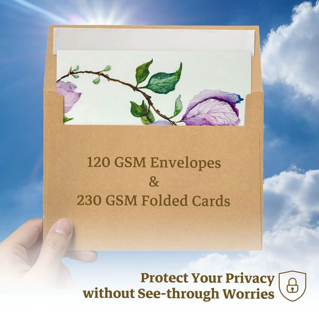Alt view image 7 of 7 - 100 Pack Brown Kraft Blank Cards and Envelopes 5x7 A7 Envelopes Self Seal with Folded Brown Cardstock 5x7 for Invitations, Wedding, Birthday & All Occasions