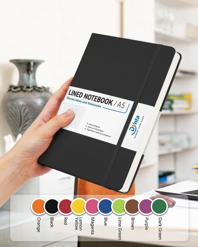 Alt view image 6 of 7 - Hardcover Journal Notebooks, 10 Packs A5 Lined Journals Bulk for Writing 200 Pages/100Sheets, 8.4 x 5.8 inch, Classic Ruled Notebook for Work/Travel/College/Note Taking(Black)